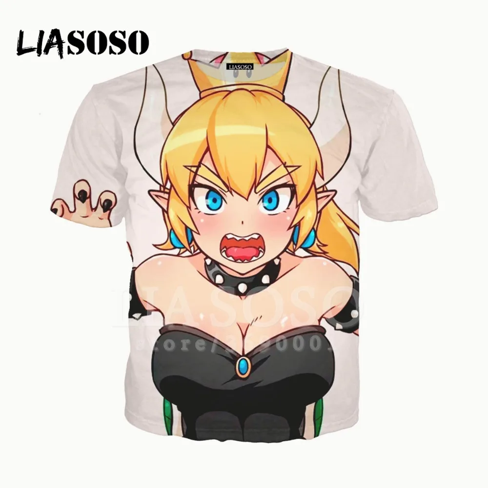 LIASOSO 3D с принтом Мужские и женские аниме пикантные милые девушки Bowsette мыши летняя