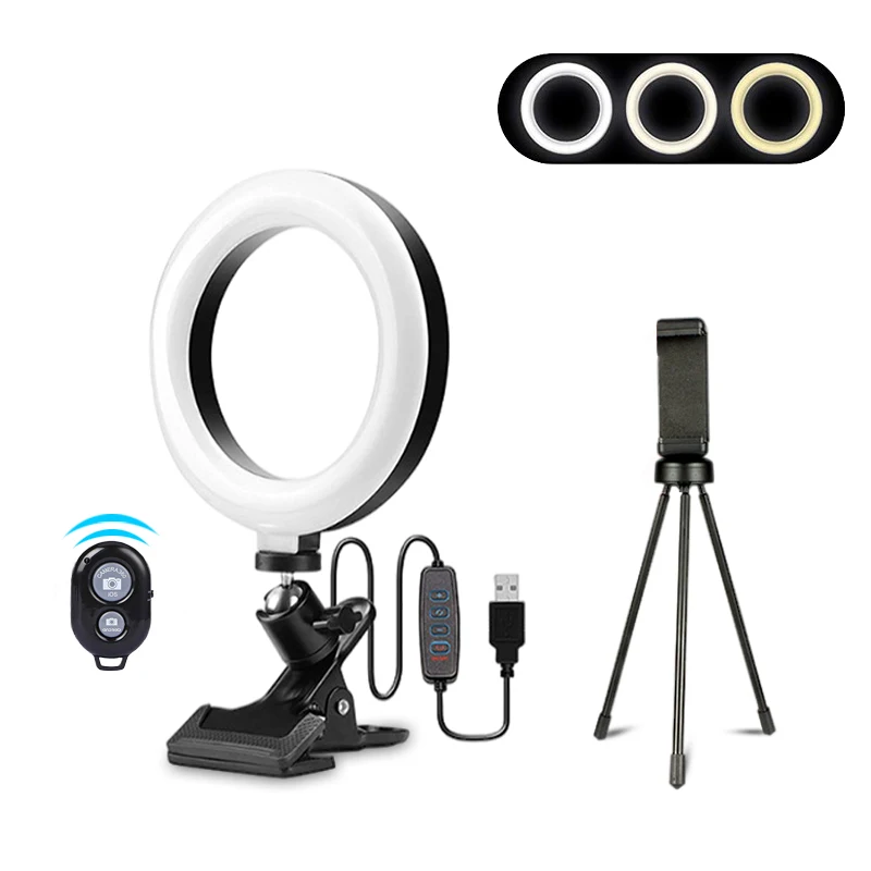 

LED Ring Light With Tripod Clip Photographic Lighting Selfie Lamp Photo Studio Makeup Youtube Video Live RingLight LEDS Lamps