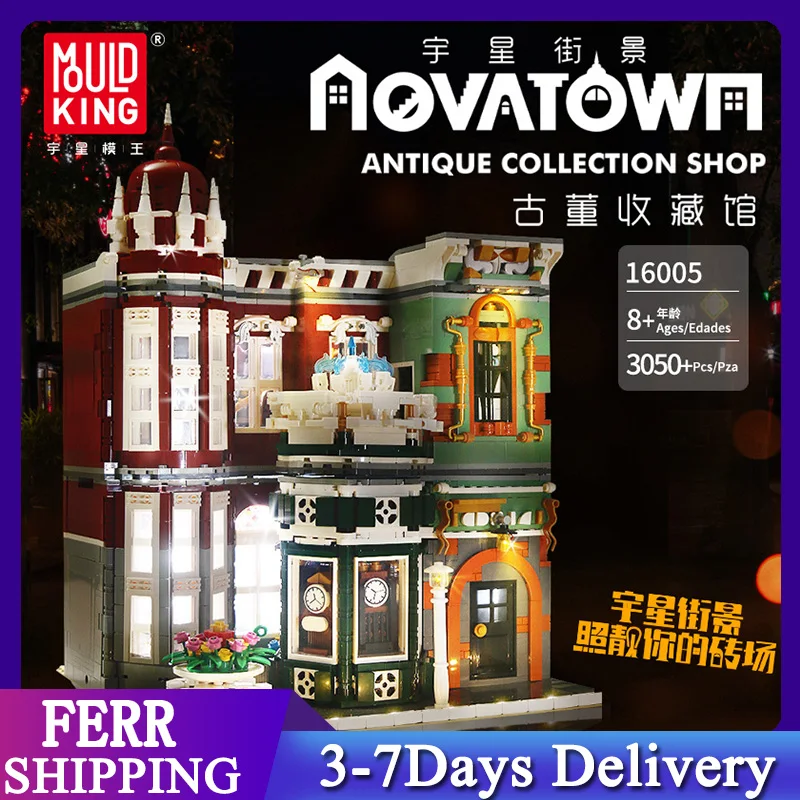 

Mould King 16005 MOC Technical Street View Creative Series Antique Collection Shop 3050pcs Building Blocks For Children Toys