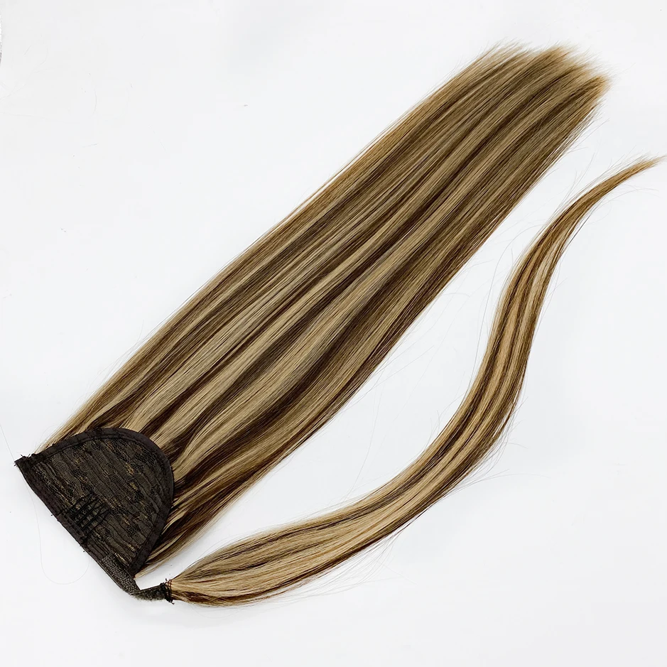 Bluelucky High Quality European Remy Human Hair Piano Color Ponytail Extensions Straight 100g/Piece