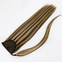 bluelucky high quality european remy human hair piano color ponytail extensions straight 100gpiece