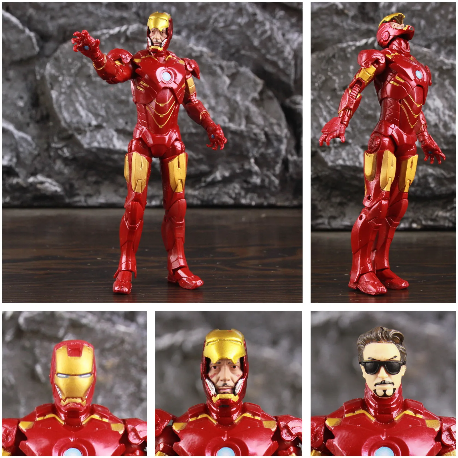 

Iron Man MK4 Mark 4 IV Armor Tony Stark Movie 6" Action Figure Sunglasses Open Helmet Head KO's Marvel Legends ToyBiz Toys Doll