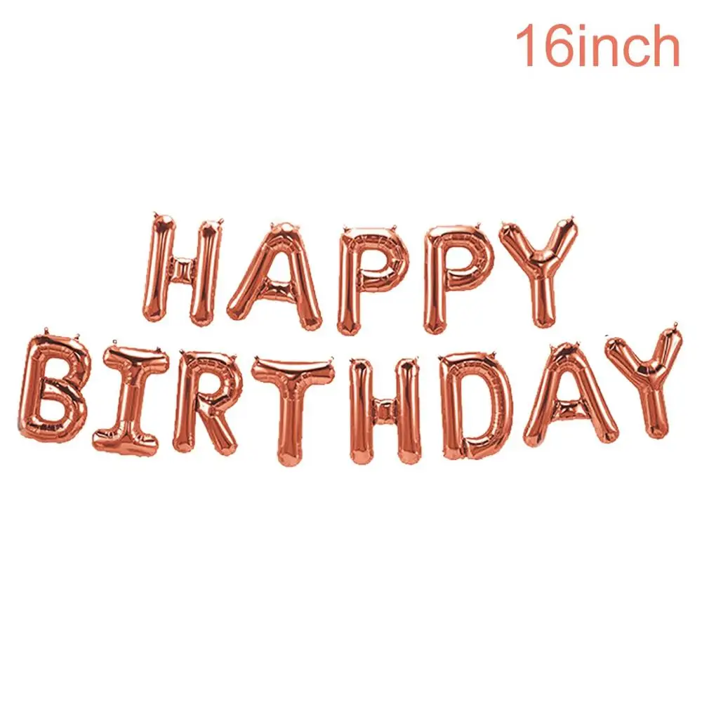 Happy birthday QIFU Шар С Днем Рождения Розовое Золото шар День Рождения Декор дети взрослый номер Гелиевый шар Свадебные Воздушные шары вечерние принадлежности - Цвет: Happy birthday