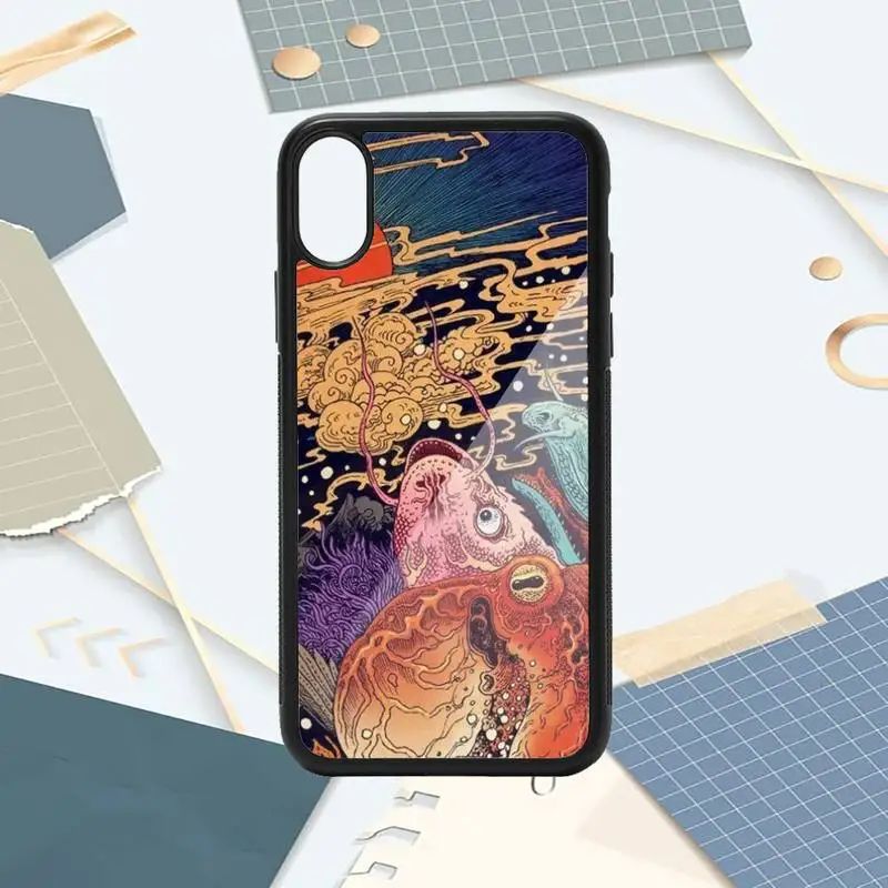 

Japanese cartoon wave Anime Dragon Phone Case PC for iPhone 11 12 pro XS MAX 8 7 6 6S Plus X 5S SE 2020 XR