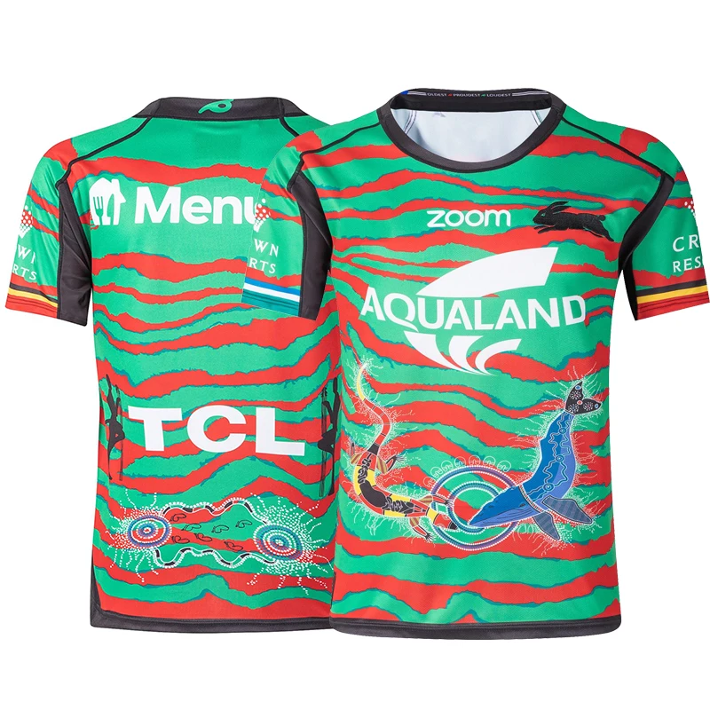 

2021 South Sydney Rabbitohs Rugby ADULTS Indigenous Jersey Player Sportswear Tops Sport Shirt Size S-5XL