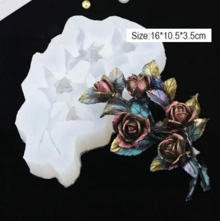 

Мягкая глина для керамики своими руками, кристалл, эпоксидный клей, 3D Трехмерная роза, цветок, растение, орнамент, украшение, декоративная си...