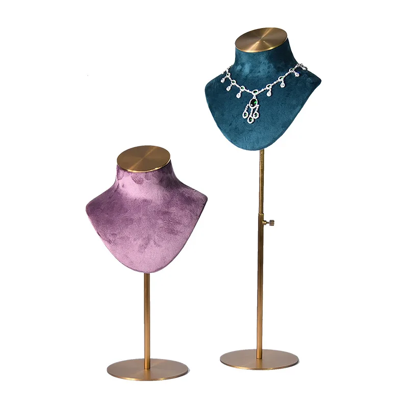 Adjustable metal support necklace display stand neck portrait model jewelry display props window display jewellery organizer