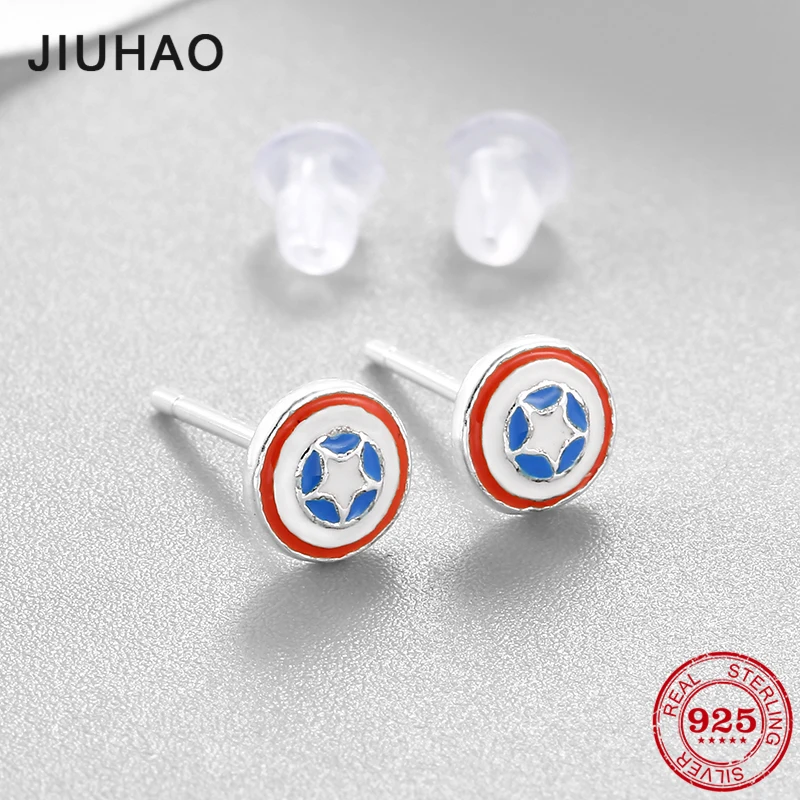 925 пробы Серебряная Круглой Формы Красочные эмалированные щит формы маленькие