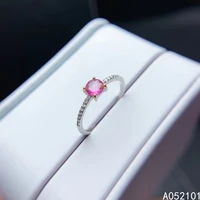 kjjeaxcmy fine jewelry s925 sterling silver inlaid natural pink tourmaline new girl luxury ring support test chinese style