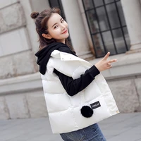 lady autumn winter 2021 new trend down cotton waistcoat womens short korean loose shoulder stand collar with vest coat female