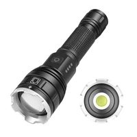 flashlight with rope usb charging aluminum alloy camping portable light flashlight telescopic zoom with led battery indicator