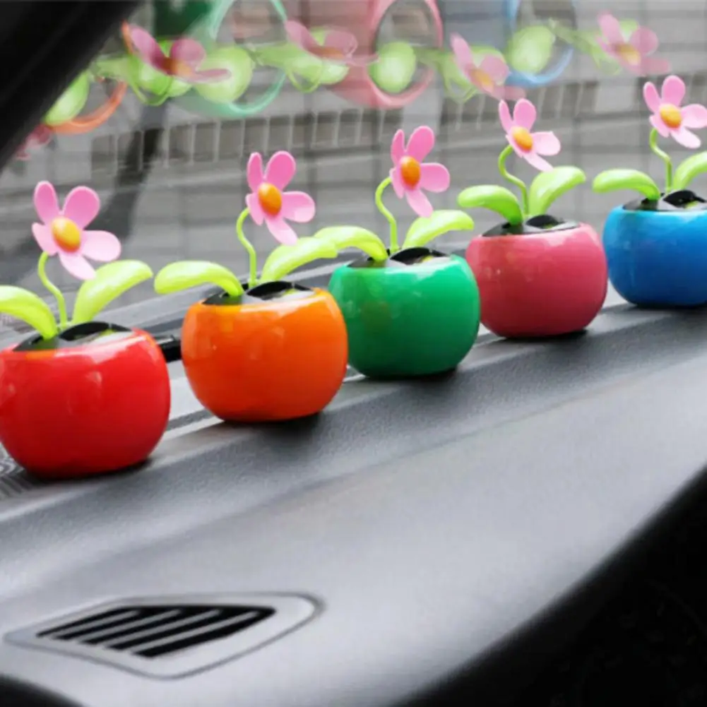 

Dropshipping!! Desk Dancing Toy Rocking Multipurpose Bright-colored Solar Power Dancing Flower Ornament for Car Decoration