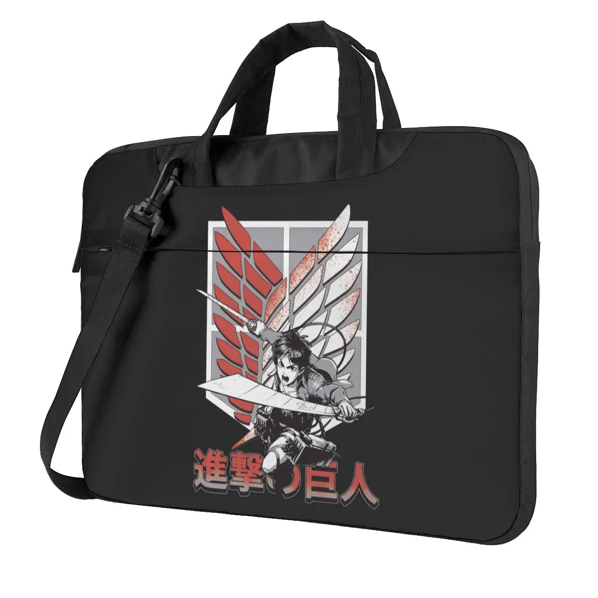 

Attack On Titan Eren Jaeger Laptop Bag Case Anime Japanese Clutch Waterproof Computer Bag Vintage Travel Laptop Pouch