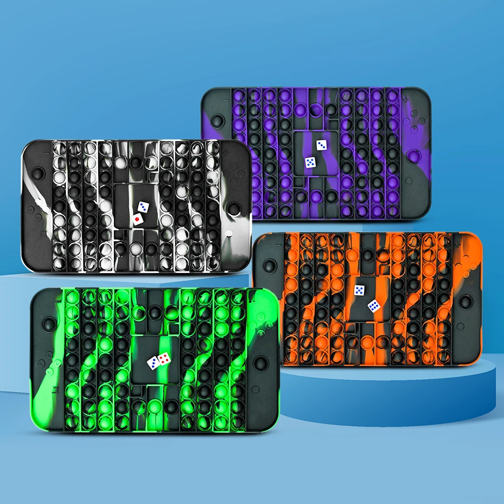 

Шахматная доска с пузырьками, силиконовая шахматная доска большого размера, игрушки для снятия стресса с аутизмом, для детей и взрослых, игр...