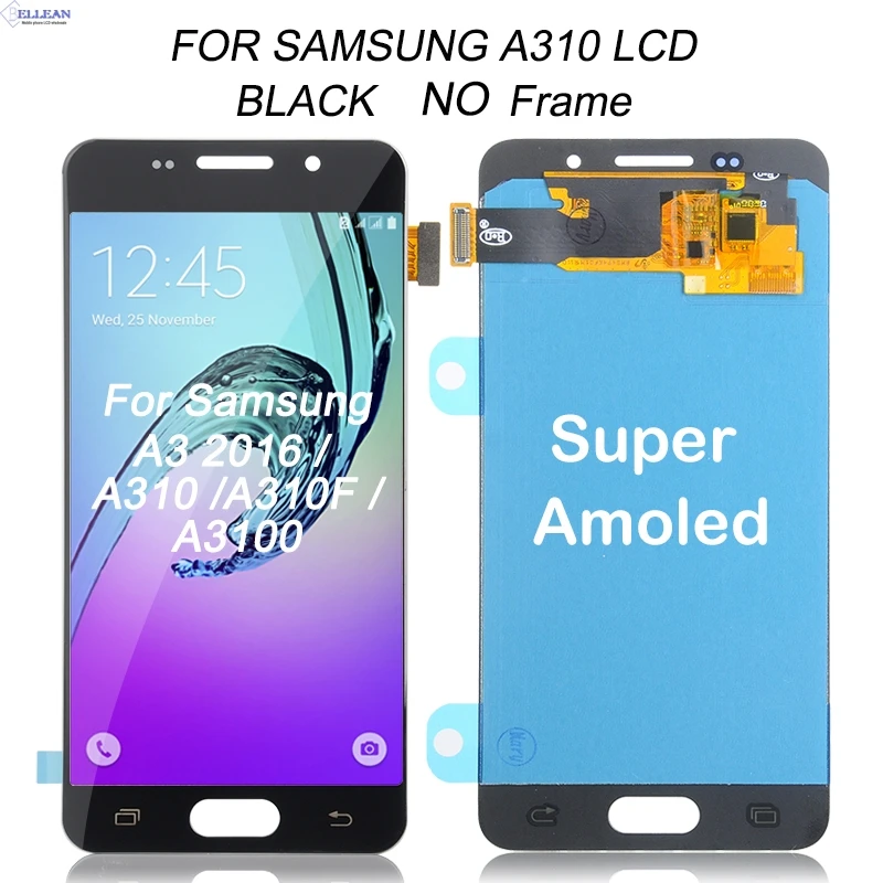 Catteny продвижение A310 ЖК-дисплей для samsung Galaxy A3 ЖК-дисплей с кодирующий преобразователь сенсорного экрана в сборе A310F дисплей с рамкой - Цвет: Super Amoled Black