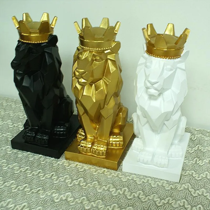 Скандинавский стиль граненая Корона Лев креативное украшение украшения для дома