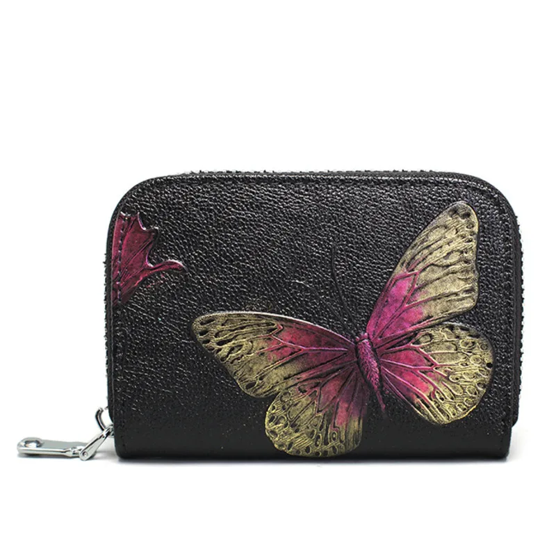 Модный мини-кошелек из натуральной кожи Женский держатель для визиток кошелек