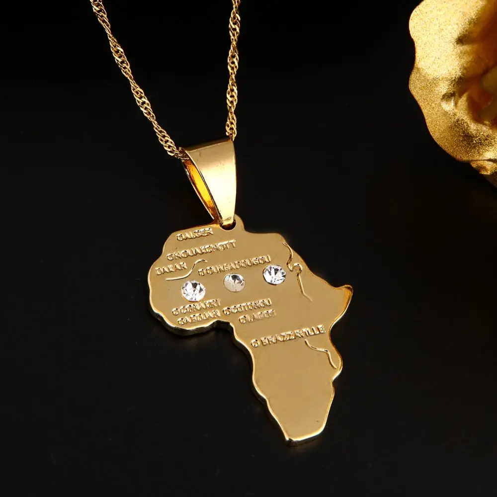 Ожерелье с подвеской в виде Африканской карты для женщин и девушек цвет 24