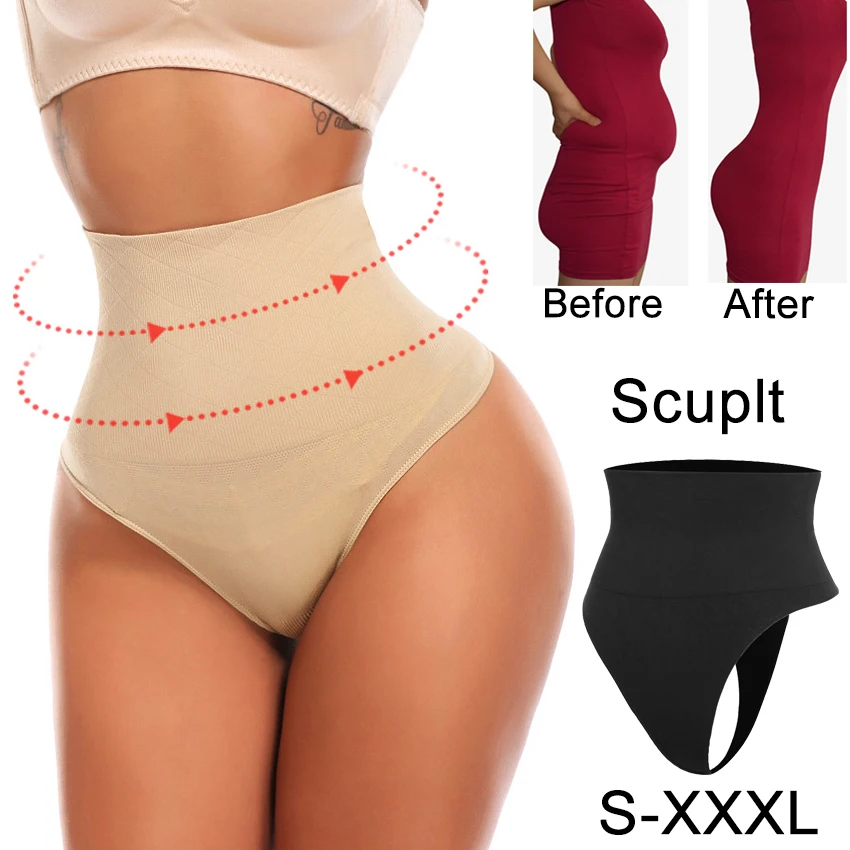 

Women Waist Trainer Body Shaper High Waist Butt Lifter Tummy Control Panty Slimming Underwear Thong Shapewear Panties Girdle
