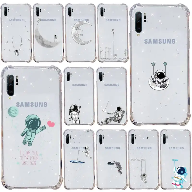 

astronaut space earth Phone Case Transparent for Samsung s9 s10 s20 Huawei honor P20 P30 P40 xiaomi note mi 8 9 pro lite plus