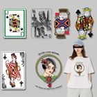 Модные трендовые виниловые термонаклейки для глажки с рисунком игральных карт, декоративные нашивки для одежды, сделай сам, футболка, моющийся плавкий патч