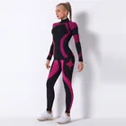 Костюм спортивный женский, 2 шт.компл., водолазка с длинным рукавом и полосатые трикотажные бесшовные леггинсы