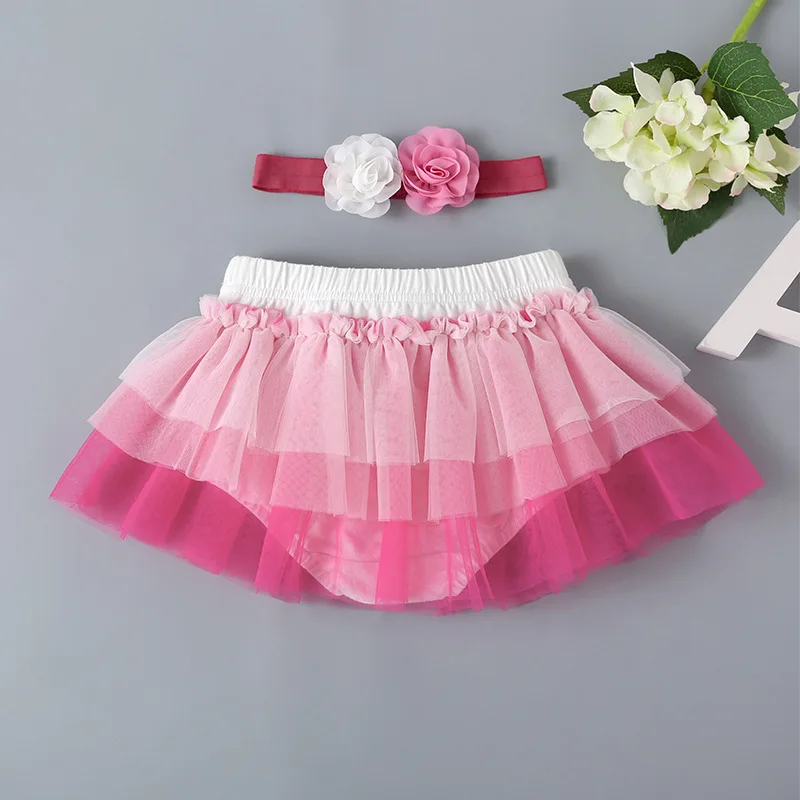 Юбка принцессы для маленьких девочек 2 шт. с головным убором на 0-24 месяца розовая