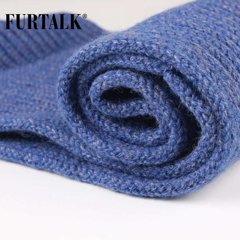Детский вязаный шарф FURTALK теплый мягкий для мальчиков и девочек розового черного