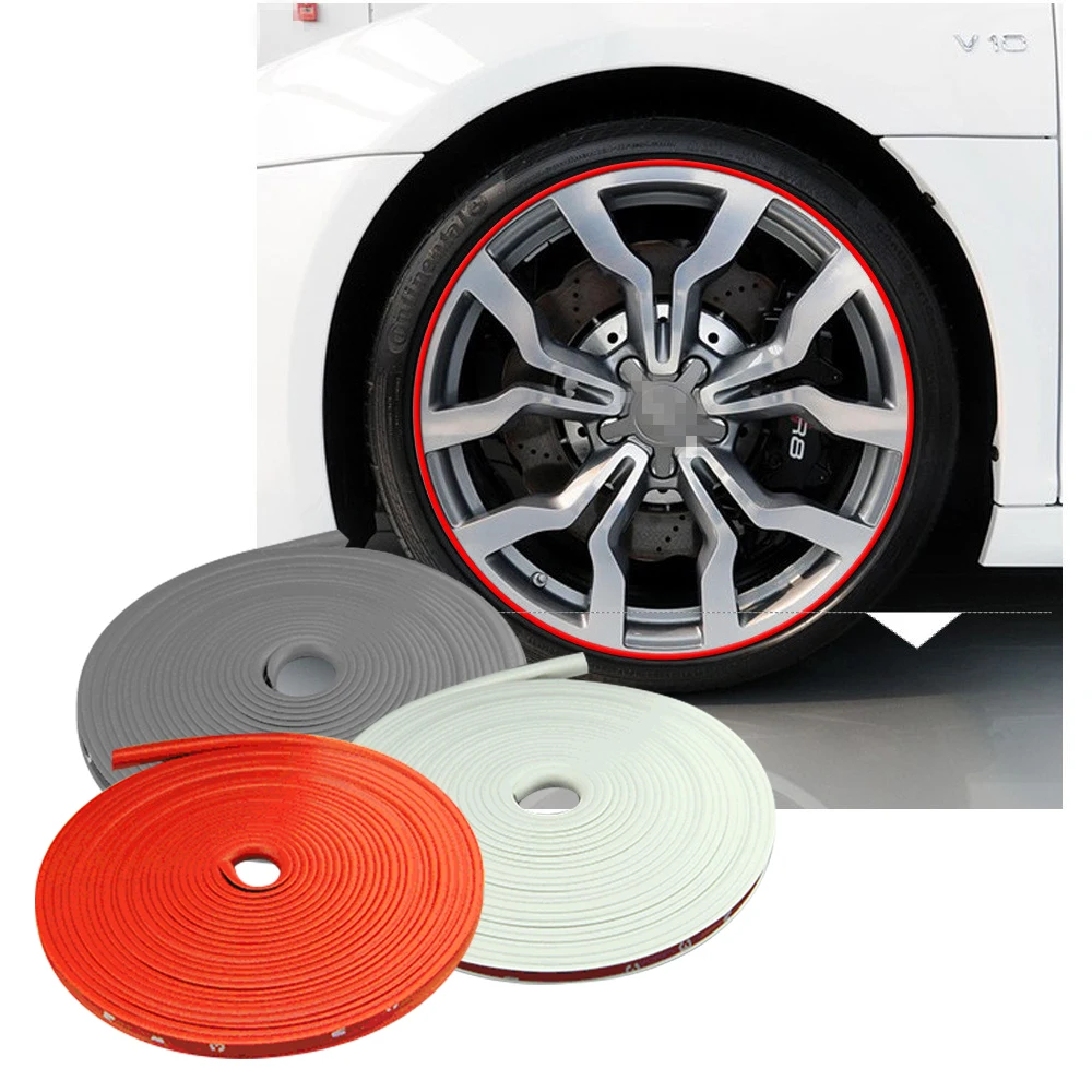 

Car Wheel Rim Protector Decor Strip Rubber Tire Guard Line Rimblades Car Trim Wheel Accessories for BMW e60 f10 f30 Peugeot 206