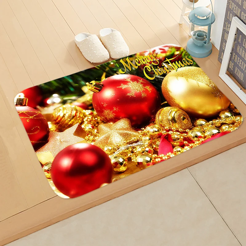 Рождественский декоративный коврик напольный с принтом нескользящий
