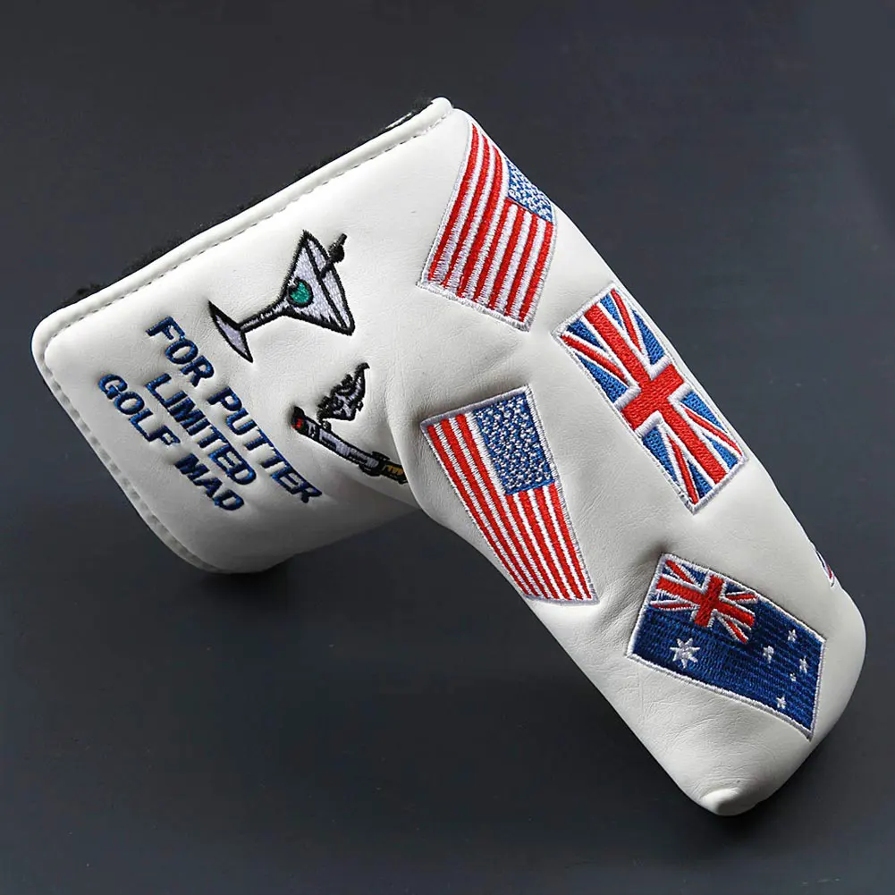 

Parts Anti Scratch Protective PU Leather Golf Dust Proof Sports US Flag Pattern Putter Head Cover Outdoor Accessories Tool