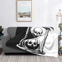 unus annus skull merch blanket flannel summer death horror portable soft throw blanket for bed bedroom bedspread