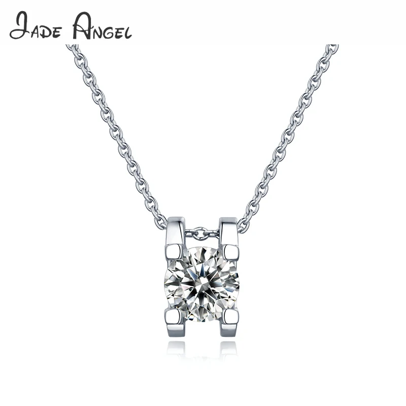 

JADE ANG Sterling Silver Necklace Inlaid With Moissanite Pendant Simple Bull Head Pendant Clavicle Chain Wedding Fine Jewelry