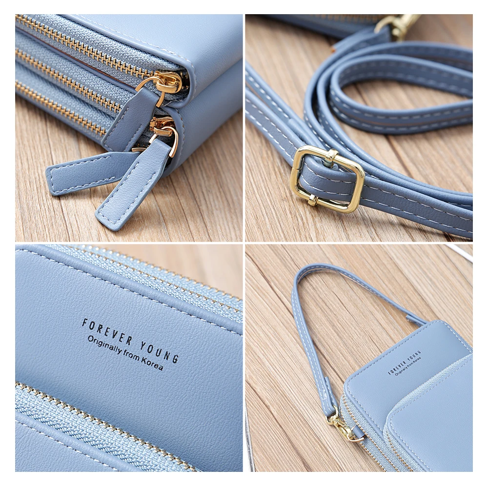 Brand Mini Crossbody Shoulder Bag Women High Quality Cell Phone Pocket Ladies Purse Clutch Fashion Leather Zipper Handbag Female