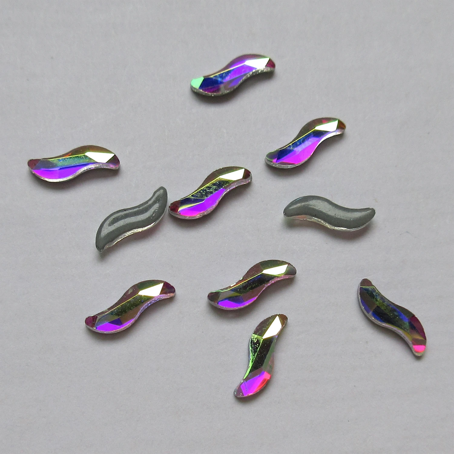 S образные кристаллы 8 мм плоские стразы горячей фиксации с плоским основанием