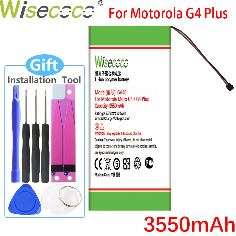 

WISECOCO 3550mAh GA40 Battery For Motorola Moto G4/G4 Plus XT1625 XT1622 XT1644 XT1643 Phone High Quality +Tracking Code