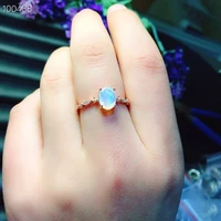 100 natural 6mm8mm opal ring for daily wear 925 silver opal jewelry fashion white opal silver ring gift for woman