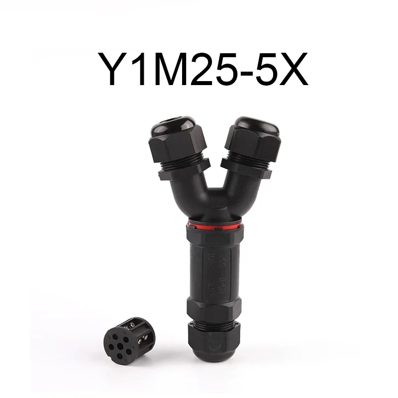 

IP68 Waterproof Connector Y type 6-16mm 5 Pin Electrical Adapter Wire Connector Screw Pin connector LED Light Outdoor Connection