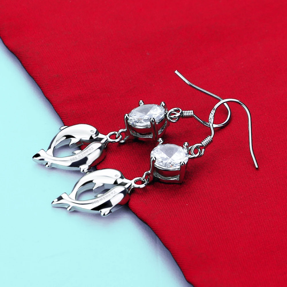 Женские серьги из серебра 925 пробы с фианитами|Серьги-подвески| |