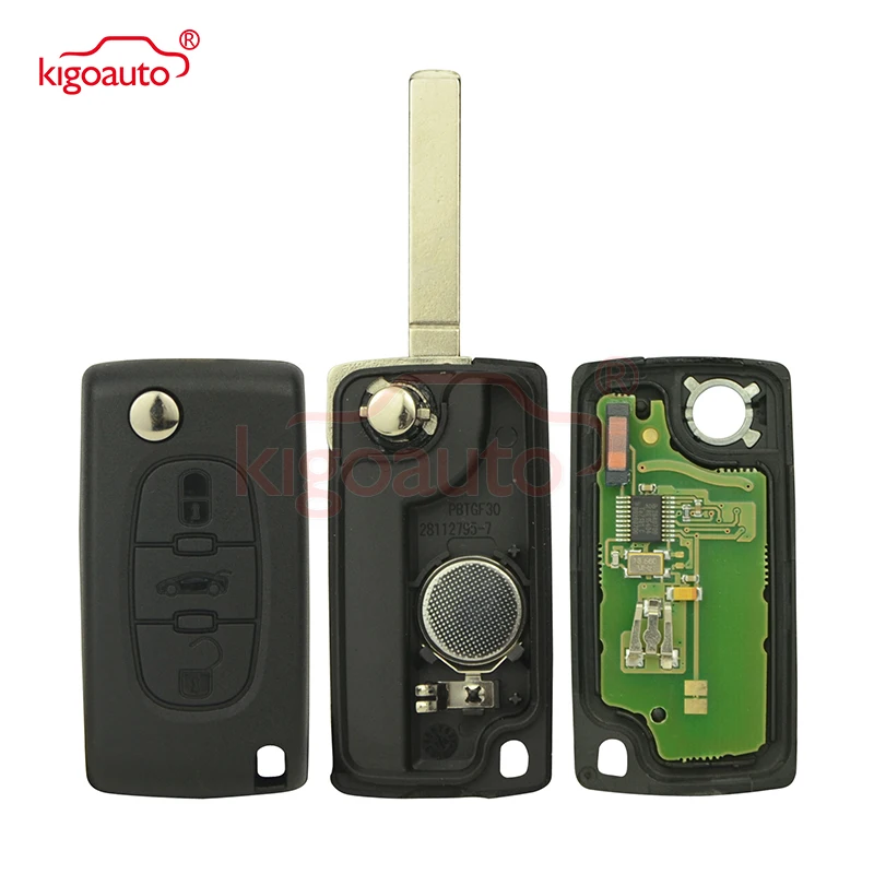 Откидной ключ CE0536 VA2 434 МГц со стандартным чипом для Citroen C3 C4 C5 key 3 button kigoauto|chip|chip