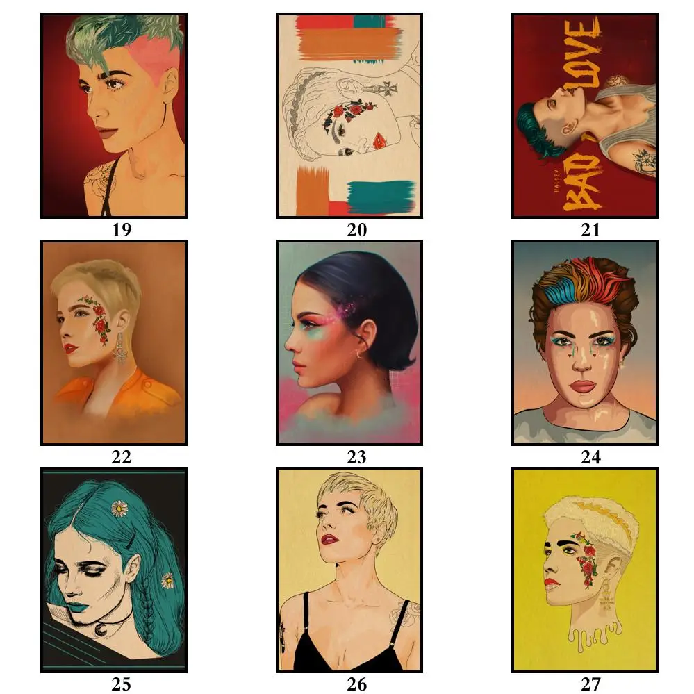 43 дизайна Halsey плакат из крафт-бумаги Альтернативная абстрактная картина для кафе