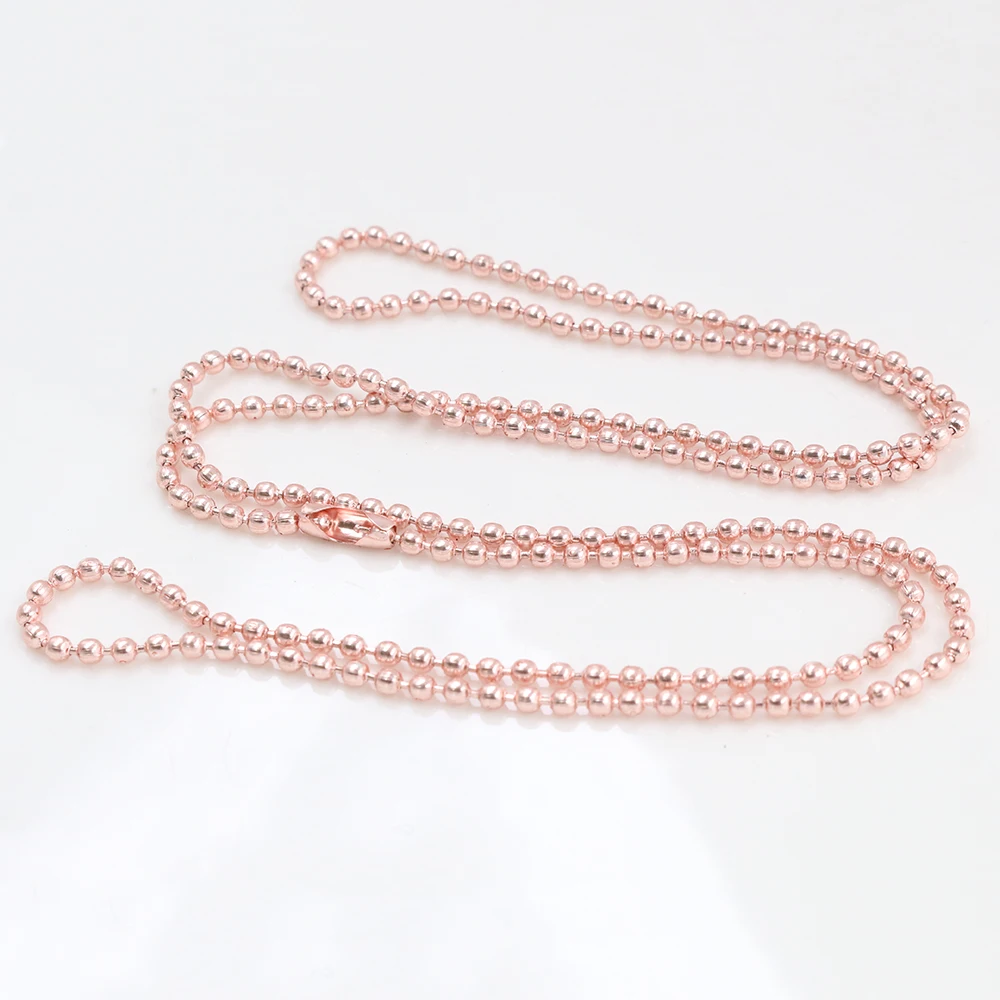 5 шт. 2 0 мм цвета розового золота покрытые шариками цепочка ожерелье соединитель