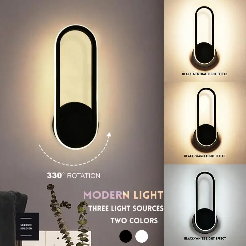 

Modern Wall Lamp Living Room Bedroom Bedside 24W AC 85V-265V Warm White Natural Light LED Sconce Lamp Aisle Lighting Decoration