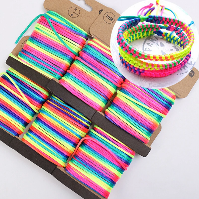 

2.5mm 10M Multicolor Nylon Cord Thread Chinese Knot Macrame Cord Bracelet Braided String DIY Tassels Beading String Thread