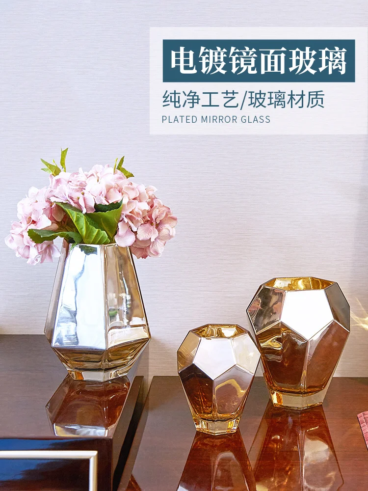 

Geometry Nordic Glass Vase Modern Art Luxury Flower Vase Living Room Decoration Manual Vases Vaso Decorativo Home Decor DA60HP