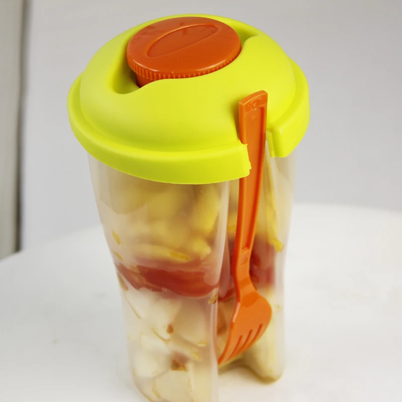 Чашка для фруктов и салата портативный шейкер вилка контейнер свежего спорта на