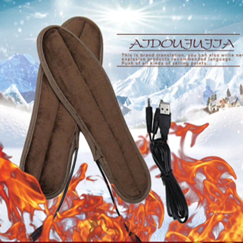 1 пара USB стельки с подогревом электрические подушечки Зимние гетры для ног