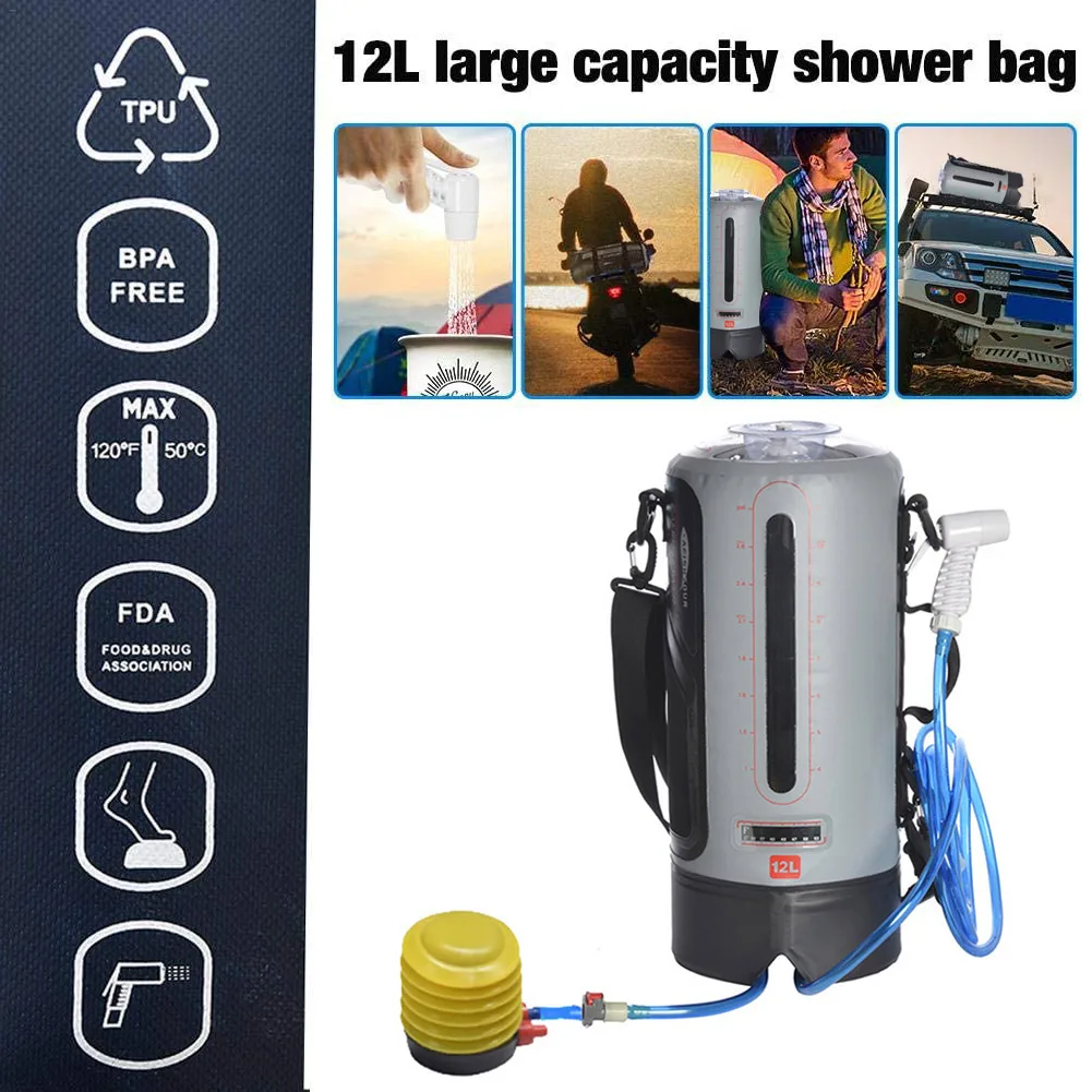 

Портативная многофункциональная сумка для душа на солнечной батарее, 12 л