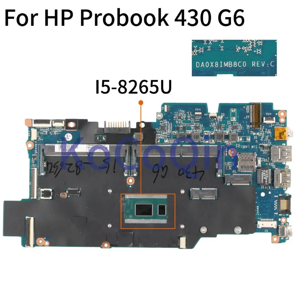 Материнская плата KoCoQin для ноутбука HP Probook 430 G6 материнская I5-8265U DA0X8IMB8C0