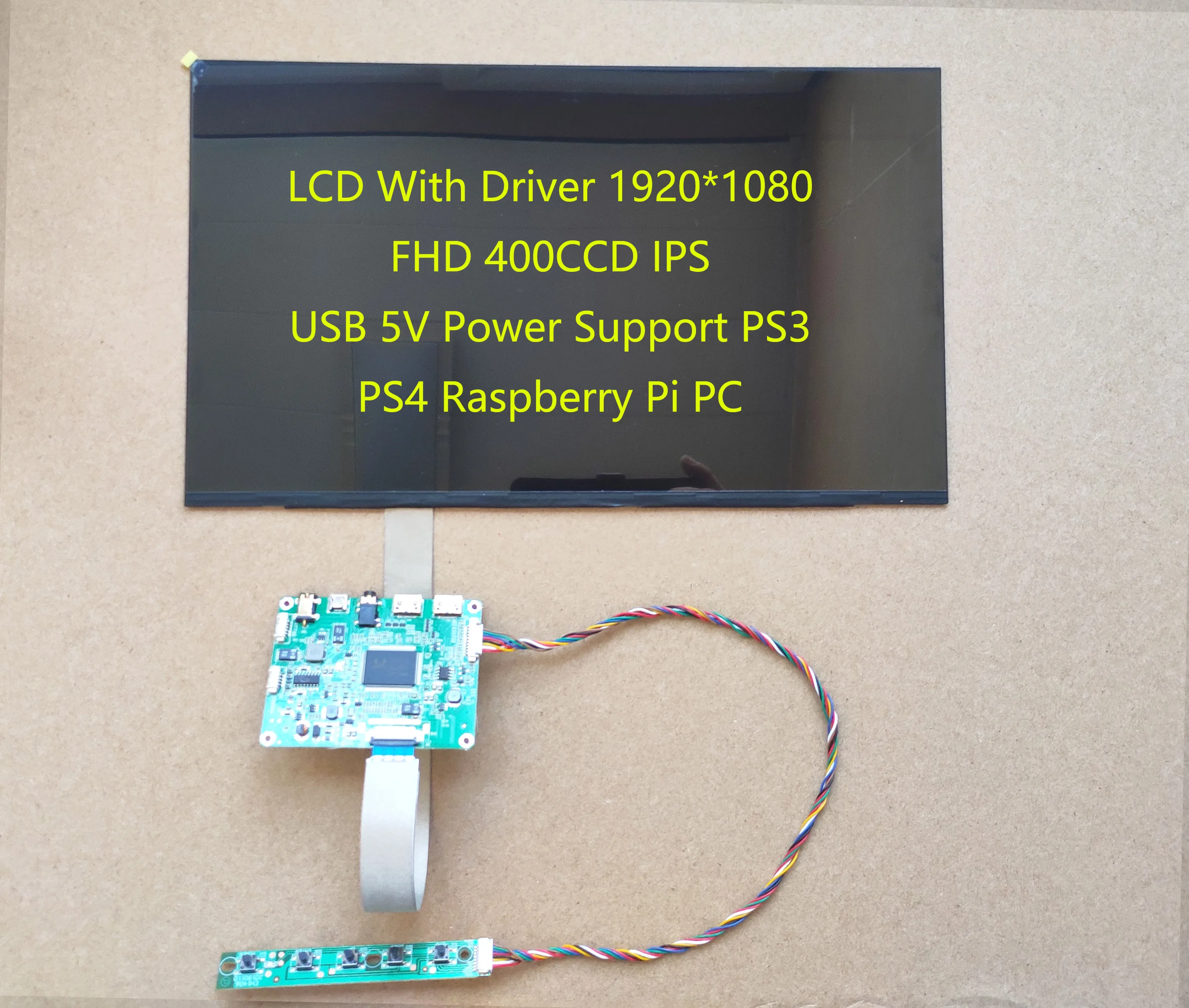 14-дюймовый FHD 1920*1080 Яркий дисплей Sharp LQ140M1JW44 с коэффициентом 400CD/м2 и стандартом NTSC 72, сенсорный ЖК-комплект с поддержкой Raspberry Pi.